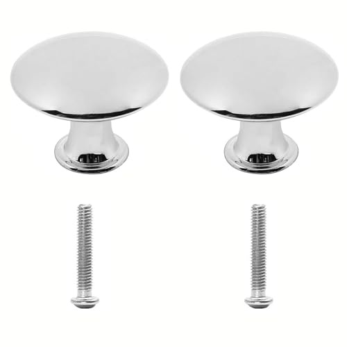 ZynoMUCH Cabinet Knobs, Drawer Handles, 2 Pack Silver Cupboard Knobs, Aluminium Alloy Furniture Door Knobs for Kitchen Cupboards, Wardrobes, Bathroom and Drawers, Easy Installation