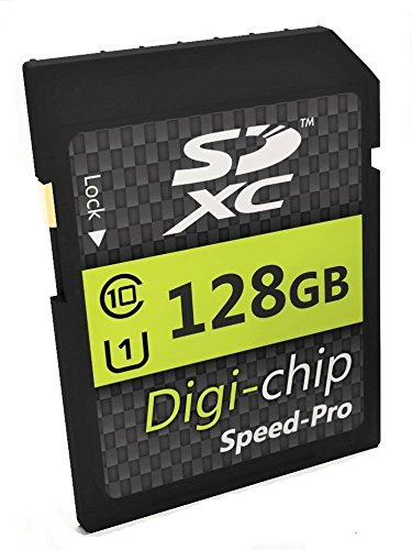 Digi Chip Carte mémoire SDXC Classe 10 pour appareils Photo Reflex numériques Canon EOS M50, EOS M100, EOS M6, EOS M5, EOS 80D, EOS 2000D, EOS 4000D, EOS 9000D, EOS Rebel T7, EOS Kiss M 128 Go