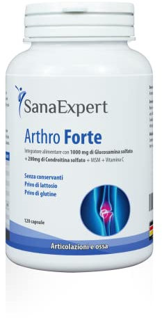 SanaExpert Arthro Forte - Integratore Naturale per la Salute delle Articolazioni e delle Ossa con Glucosamina Solfato - 120 Capsule - Prodotto in Germania