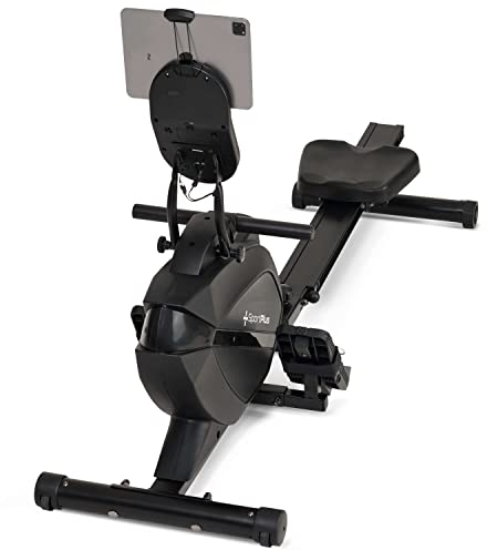 Rudergerät für zuhause klappbar - SportPlus Rudergerät klappbar extra leiser Magnetwiderstand - Rudermaschine für zuhause Kinomap - Rudergeräte Magnetwiderstand Trainingscomputer App Rowing Machine