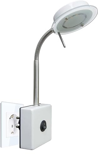 Trango LED Wandleuchte 2604 Leselampe, Küchenlampe, Nachtlicht, Clip Lampe, Steckerleuchte in Weiß matt inkl. je 1x 3000K warmweiß LED Modul Leuchtmittel Leselampe, Wandlampe, Küchenlampe