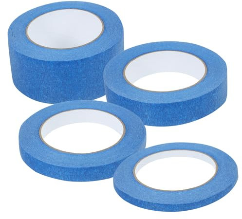 UKCOCO 4 Rollen Blaues Klebeband Künstler-klebeband Kunsthandwerk Klebeband Selbstklebendes Verpackungsband Abdeckband Aus Papier Washi-tape Strukturiertes Papier Haushalt Rahmen Büro