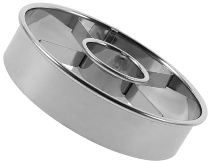 LABRIMP Moule à Beignet Sculpté Emporte-pièce Rond Rapide à Nettoyer et Sécher en Acier Inoxydable Argenté pour Pâtisserie et Fournitures de Boulangerie