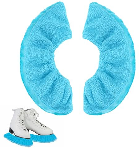 JAMSSOW 1 Paar Kufenschoner Schlittschuhe,Elastische Eiskunstlauf Eishockey,Schlittschuh Schoner,Schlittschuhe Kufenschoner Kufenstrümpfe,Kufenschutz Zubehör für Erwachsene Kinder(Blau,ca. 40 * 7cm)