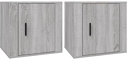 HETFTJN Armadio Multiuso Armadio da Esterno Madia Cucina Mobile Sala - Comodino 2 pz Grigio Sonoma 50x39x47 cm per Cucina Sala Studio Camera Da Letto Soggiorno