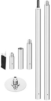 Palo Da Ballo Permanente，Palo Da Pole Dance， Palo da Pole Dance, pali da spogliarellista in argento con barra di estensione, palo da ballo rimovibile for esercizi di fitness(Height 2.23-3.24m(7.3ft-10