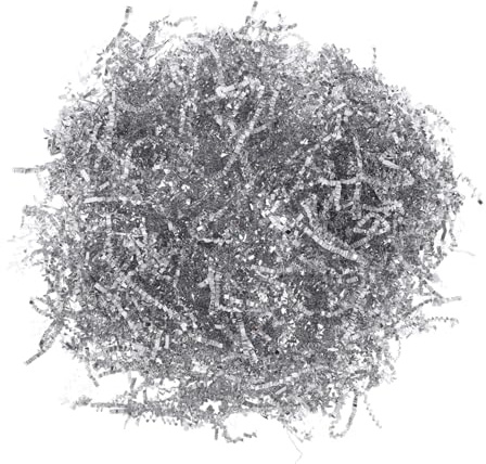 STOBOK 100g Crinkle Cut Paper Shred Filler Lightweight Shredded Filler for Boxes Decorative Raffia Grass for Present Wrapping Dual-Sided Silver for Celebrations