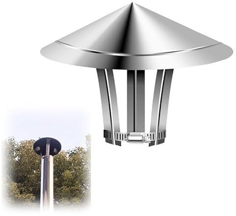 Chapeau Cheminée Chapeau de Cheminée Ventilé Rond pour Toit Extérieur, Couvercle de Cheminée de Remplacement Étanche, Chapeau de Ventilation de Four Réglable pour Maison de Ferme, Cuisine, Maison(250m