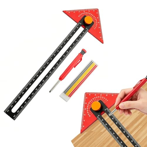 oupados Steel Ruler,T Bevel Blade Ruler,Adjustable Angle Sliding T-Square for DIY, Carpenter, Architect,Woodworking,Furniture Making