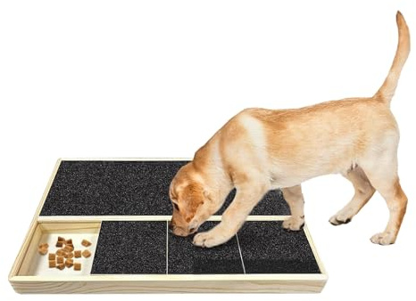 Rascador para Perros, Almohadilla rascador para Perros, Placa rascador de uñas de Madera para Perros, rascador de muñecas Interactivo portátil con Caja de Tratamiento para regresos domésticos para