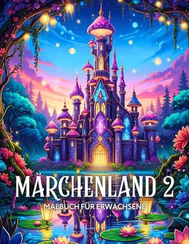 Märchenland 2 Malbuch für Erwachsene: Verspielte Feen, magische Behausungen und Fantasieszenerien für Entspannung und Stressabbau
