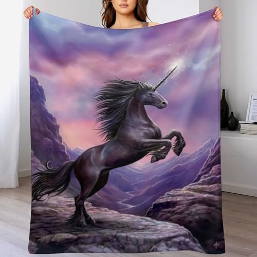 AASWDDS Couverture Cheval, Couvertures en Flannel Douce Chaude Et Confortable, pour Canapé Ou Lit. Linge De Lit Couvre-lit 130×150cm