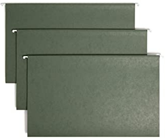 Smead Hanging File Folder with Tab, 1/3-Cut Adjustable Tab, Legal Size, Standard Green, 25 per Box