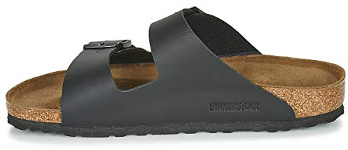 BIRKENSTOCK Classic Arizona Birko-Flor, Unisex-Erwachsene Pantoletten, Schwarz (Schwarz), 38 EU