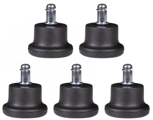 AMSTYLE 5er Set Design Kunststoff Bodengleiter/Fußgleiter für Bürostuhl rund Schwarz 11 mm