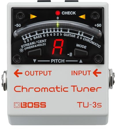 Afinador cromático compacto para pedalera BOSS TU-3S | Excelentes prestaciones en formato diminuto | Afinación de precisión para guitarra y bajo | Indicador LED de 21 segmentos