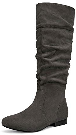 DREAM PAIRS Women's Knee High Boots and Pull On Fall Weather Boots, Ladies' Fashion and Comfortable Walking Boots, Zippers Boots, and Flats,Size 7,WIDE/CALF/TAUPE,BLVD-W