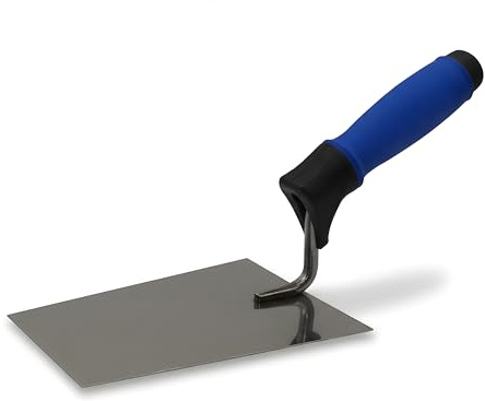 DEWEPRO Italienische Tiroler Maurerkelle G-Hals 160x115x90mm Edelstahlblatt Rostfrei Ergonomischer 2-Komponenten Griff Profi Kelle Für Putz Mörtel Betonbau Heimwerker