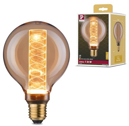 Paulmann 28602 LED Lampe G95 Inner Glow Edition 4W Retro Leuchtmittel Gold mit Innenkolben Glas 1800K Goldlicht E27