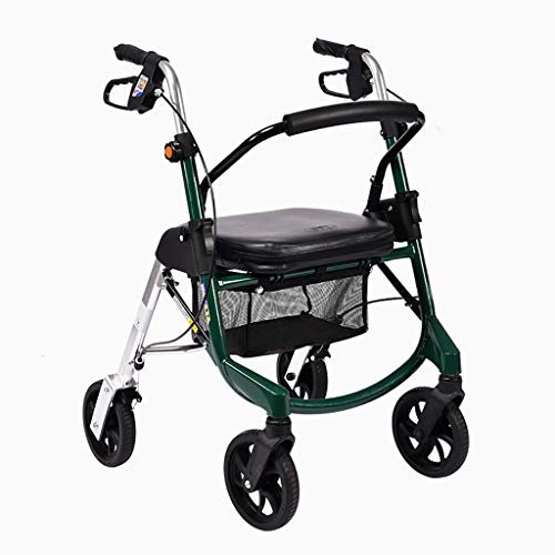 Zusammenklappbarer Einkaufswagen Der Tragbare VierräDrige Wagen Mit Bremsen, Gehhilfe Mit Sitz Und Einkaufskorb Kann Mit Hochfester Aluminiumlegierung Bis Zu 100 Kg Tragen