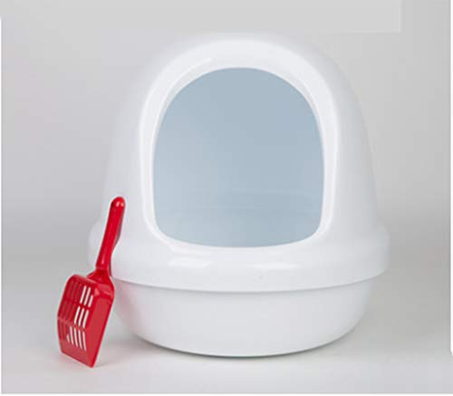 Bac à litière pour Chat Ligne innovante de coquilles d'oeufs Conception, Protection Ronde Semi-fermée Conception Pratique divisée Facile à Nettoyer