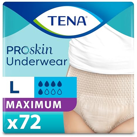 TENA ProSkin Large Nude-Colored Adult Female Moderate Absorbency Protective Disposable Underwear, 72 Count