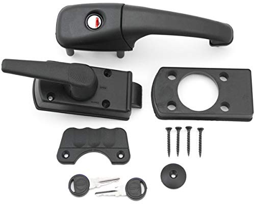 Türschloss SchlossTürriegel Wohnwagen Wohnmobil Caravan Boot FF-System schwarz komplett