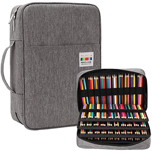 JAKAGO Federmäppchen mit Großer Kapazität für 304 Buntstifte,Wasserdicht Stifttasche Schreibwaren Organizer für Malstifte Künstler Pinsel Fineliner Textmarker Geschenk für Kunststudenten (Grey)