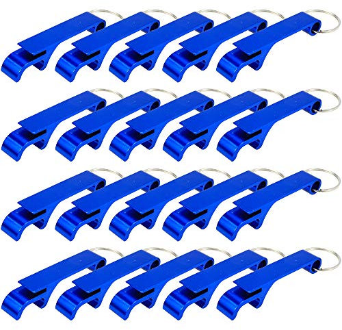 Yootop 20 pezzi apribottiglie portachiavi portachiavi in alluminio portatile apribottiglie tascabile piccolo bar artiglio bevande strumento multifunzionale, blu