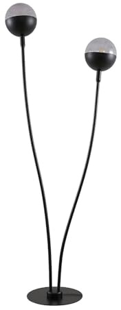 Lucande Stehlampe Dustian (Design, Modern) in Schwarz aus Metall (2 flammig E27) - Design Stehleuchte Floor Lamp Standleuchte Wohnzimmerlampe Wohnzimmerleuchte