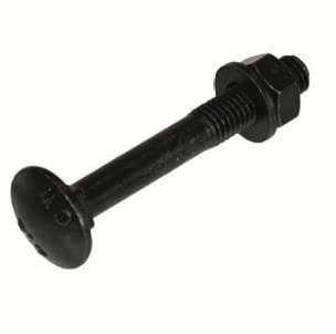 Blackline Schlossschrauben mit Sechskantmuttern und Unterlegscheiben Schloßschrauben schwarz M8 x 50mm 5 Stück