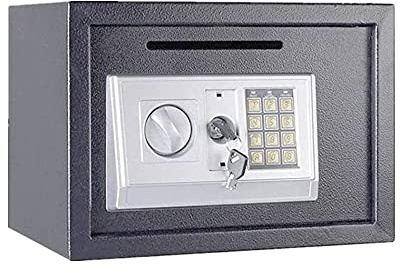 Electronic Safe 16L,Digital Steel Safe Electronic Security Home Office Money Cash Safety Box with Two Keys,Digital Safes for Home Fireproof,35x25x25cm,Gray