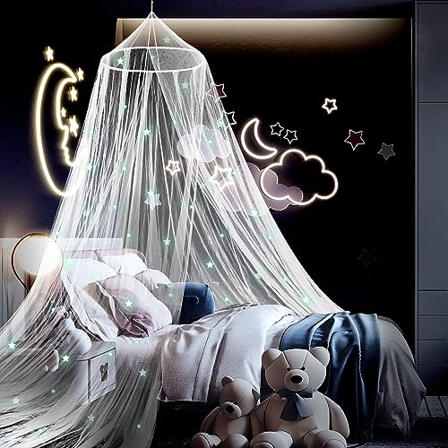 SESAMIS Kinderzimmer Baldachin für Mädchen - Galaxy Kinderbett Himmel für Hausbett und Einzelbett - Traumhafte Schlafzimmer Dekoration für Kinderzimmer - Großer Moskitonetz Betthimmel für Kinder