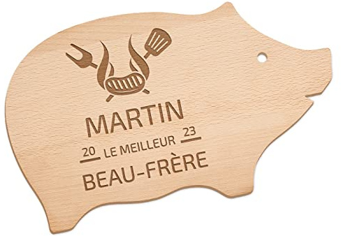 Maverton Planche en bois de hêtre à personnaliser | Planche à découper gravée, Plateau pour homme, pour chef et amateur de cuisine, pour anniversaire, pour lui/papa, beau-frere