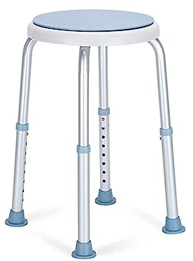 Duisrech Duschhocker Duschstuhl 360°Drehbar Badhockerund Belastung 136kg 36-51 cm Höhenverstellbar Anti-Rutsch-Füße Stabil badhocker für die dusche-Ohne Bohren