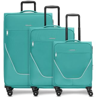 Stratic Koffer-Set 3-teilig für Damen und Herren | Reise-Trolleys 51 x 31 x 76 cm aus hochwertigem, flexiblem Polyester Material | Erweiterbar & Teleskopgriff| taska Serie