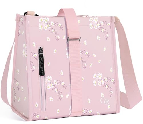 Hihealer Lunch Tasche Damen 2025Neueste Lunch Box Weihnachtsgeschenke für Damen, Kinder, Mädchen Isolierte Botanische Flexi Faltbare Bento Lunch Taschen Ideal für Schule/Reise/Arbeit/Picknick/Geschenk