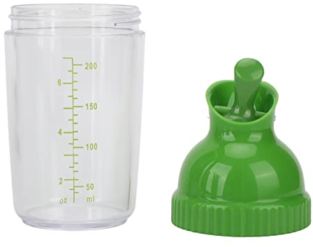 Joyzan 200ml Salad Dressing Shaker, Sauce Bottle Mixer Shaker Prevent Leakage Jar with Pour Spout and Lid Measure Kitchen Spice Container Pot for Oil Vinegar Lemon Juice Balsamic Mixing(Green)