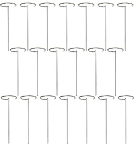 Spiedini in metallo per friggitrice, spiedini per friggitrice, 20 pezzi verticali riutilizzabili – spiedini per barbecue in acciaio inox per grigliare, spiedo riutilizzabile per carne, gem