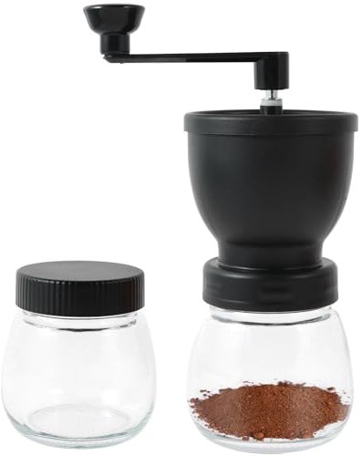 Macinacaffè manuale con manovella a mano grossolana e finemente regolabile, macinacaffè a mano rimovibile, macinacaffè per la casa e l'ufficio