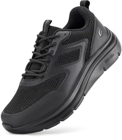 FitVille Mens Extra Wide Fit Walking Trainers, Running Shoes Lightweight Casual Outdoor Sneakers with Arch Support for Heel Pain Relief