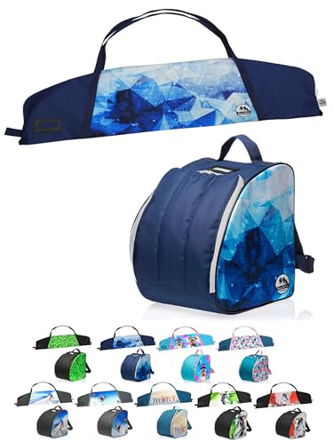 Ensemble de ski pour enfant [sac à chaussures de ski + sac de ski pour enfants] Sac à dos pour bottes, casque, lunettes de ski, sac à dos pour bâtons de ski, gants, sac de ski pour enfant (set modèle