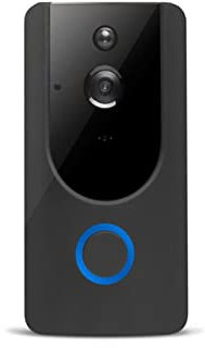 Videocitofono Wifi, Smart Home Video Campanello Wireless 720P HD Ring Campanello Telecamera 1.0 MP Visione notturna Telefono audio bidirezionale APP Allarme PIR remoto per la sicurezza domestica(Noir)
