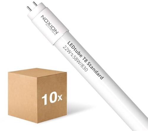 Noxion Mehrfachpackung 10x LED Röhre T8 Avant (EM/Mains) Standard Output 19W 2300lm - 830 Warmweiß | 150cm - Ersatz Für 58W