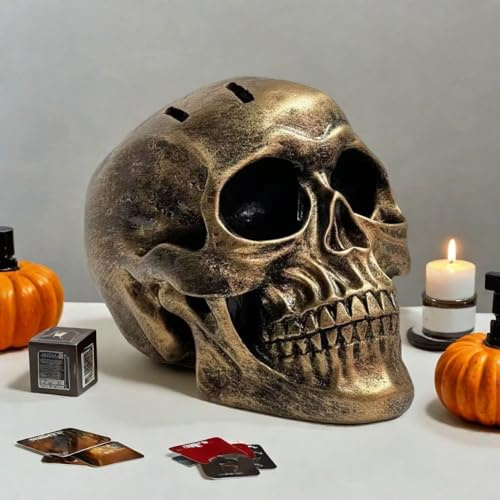 Skull Knife Holder Block– Funny Knife Block for Kitchen, Skeleton Knife Stand with Horror Style Storage Rack Decoration (Retro)