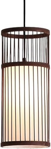 Lampadari in stile giapponese Paralume cavo Cestino in rattan stile Boho Lampade a sospensione in vimini Cesto di bambù cavo Illuminazione a soffitto Compatible with interni,Lampadario
