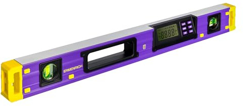 Ermenrich Verk LY60 Nivel Digital Inclinómetro 0–360° 2 Burbujas 600 mm Precisión ±0.1° Pantalla LCD Apagado Automático Alarma Sonora IP54 para Construcción y Bricolaje