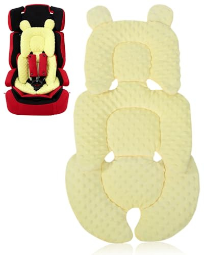 FUGLUS 1 Reductor de Asiento – Almohadilla Ajustable y Transpirable. Suave y Cómodo para Cochecito y Silla de Coche. Ideal para Recién Nacidos，amarillo