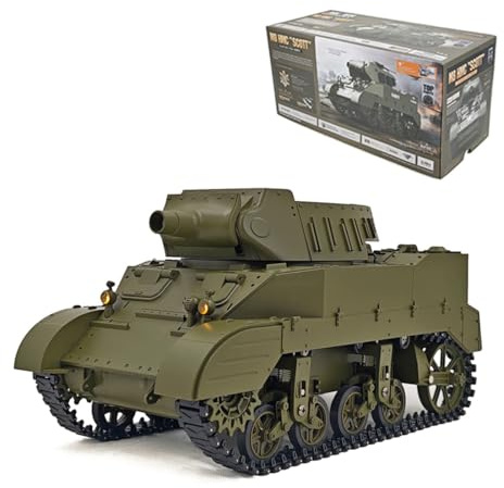 ENGINEMECH 1/16 Scale 2.4G U.S. M8 Self-Propelled Howitzer RC Simulation Panzer Model with Sound and Lights, Telescoping Smoke, Dual-Speed Modes (RTR Version)