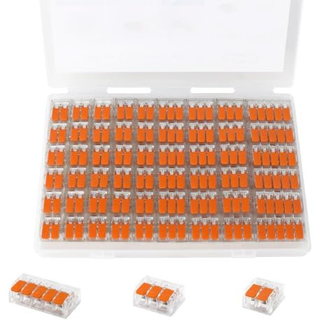 CILIA Set Morsetti Elettrici Rapidi a Leva 54 Pezzi (Compreso2, 3, 5 Poli) - Connettori per Cavi Compatti e Riutilizzabili, Morsetti di Derivazione Universali per Tutti i Tipi di Cavo (0,2-4 mm²)